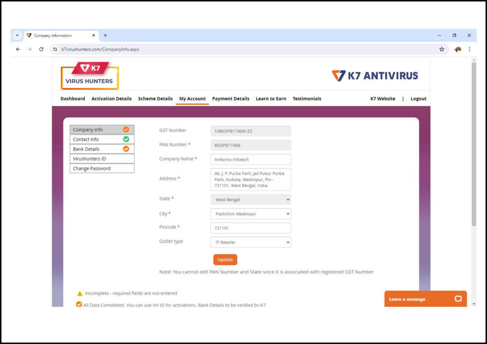 K7-Antivirus-Partner-Portal