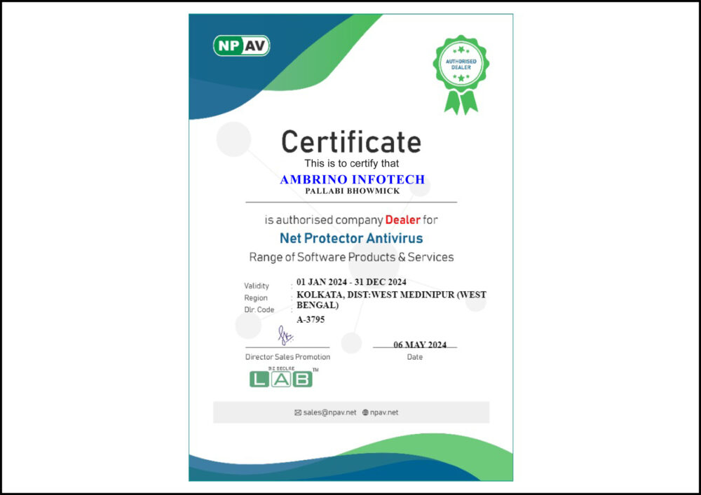 Net-Protector-dealer-Certificate-for-Ambrino-Infotech